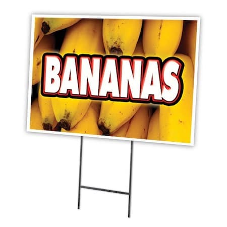 Bananas Yard Sign & Stake Outdoor Plastic Coroplast Window